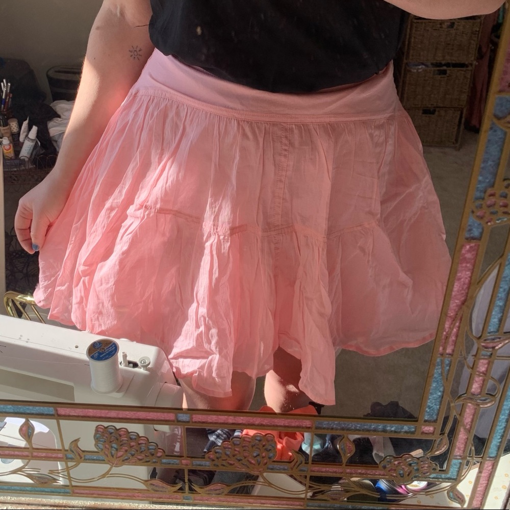 Pink peasant skirt